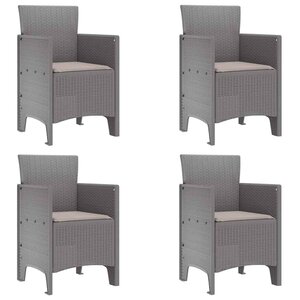 vidaXL Chaise de jardin 4 Pièces Gris clair 53 x 49 x 85 cm PP