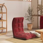 vidaXL Chaise pliable de sol Rouge bordeaux Tissu