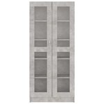 vidaXL Armoire à vitrine Gris béton 82 5x30 5x185 5 cm Bois ingénierie