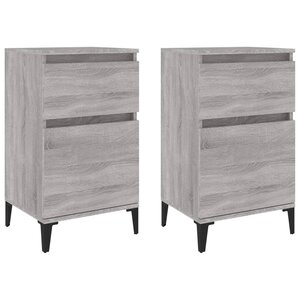 vidaXL Tables de chevet 2 Pièces sonoma gris 40x35x70 cm