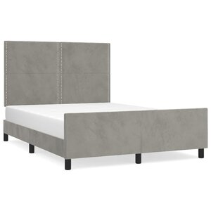 vidaXL Cadre de lit avec tête de lit Gris clair 140x190 cm Velours