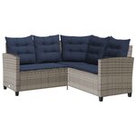 vidaXL Canapé de jardin avec table et coussins en forme de L gris
