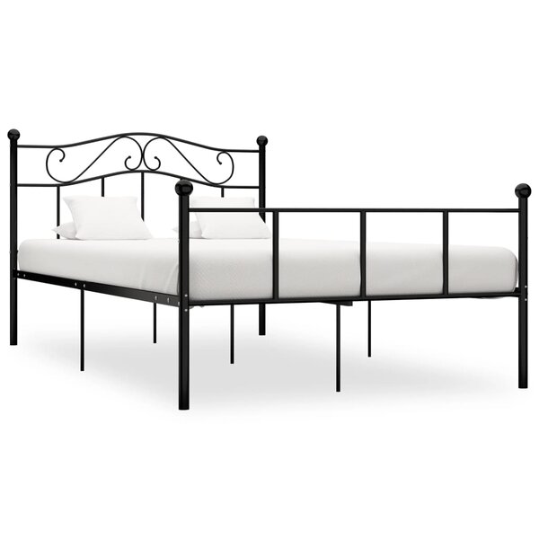 vidaXL Cadre de lit sans matelas noir métal 160x200 cm