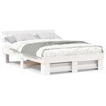 vidaXL Cadre de lit Blanc 150 x 200 cm Bois massif en pin