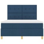 vidaXL Lit à ressorts avec matelas Bleu 160 x 200 cm tissu