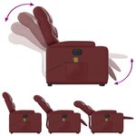 vidaXL Fauteuil inclinable de massage électrique rouge bordeaux