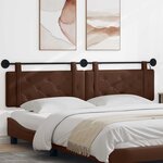 vidaXL Tête de lit suspendue Avec lumière LED Marron Simili cuir