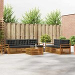 vidaXL Ensemble de canapés d'extérieur 6 Pièces Naturel et Anthracite