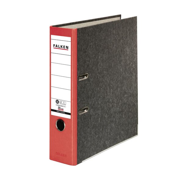 Classeur À Levier Papier Marbré A4 Recycling - Gris-dos Rouge - X 20 - Falken