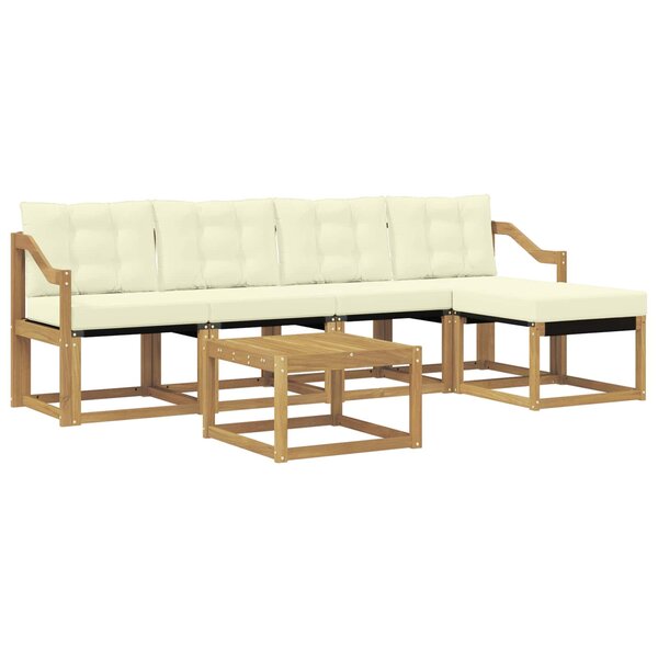 vidaXL Ensemble de canapés d'extérieur 6 Pièces Blanc et crème