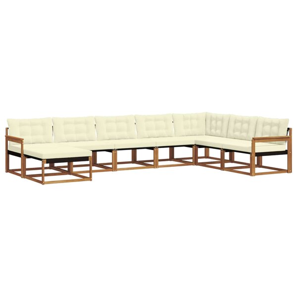 vidaXL Ensemble de canapés d'extérieur 8 pc Naturel et Crème