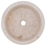 vidaXL Lavabo Crème Ø40x15 cm Marbre