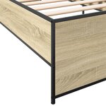 vidaXL Cadre de lit chêne sonoma 90x200 cm bois d'ingénierie et métal