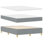 vidaXL Lit à ressorts avec matelas gris clair 140x200 cm tissu