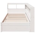 vidaXL Lit bibliothèque sans matelas blanc 90x200cm bois de pin massif
