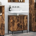 vidaXL Meuble de Lavabo de Salle de Bain avec stockage Chêne fumé