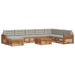 vidaXL Ensemble de canapés d'extérieur 9 Pièces Gris Naturel et Clair