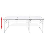 Table pliante de camping en aluminium avec hauteur ajustable