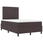vidaXL lit à sommier avec matelas marron foncé 120x200 cm tissu