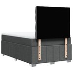 vidaXL Sommier à lattes de lit avec matelas gris foncé 120x190cm tissu