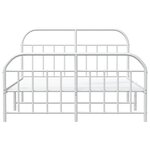 vidaXL Cadre de lit métal sans matelas et pied de lit blanc 140x190 cm