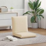 vidaXL Fauteuil de sol ajustable Crème Tissu