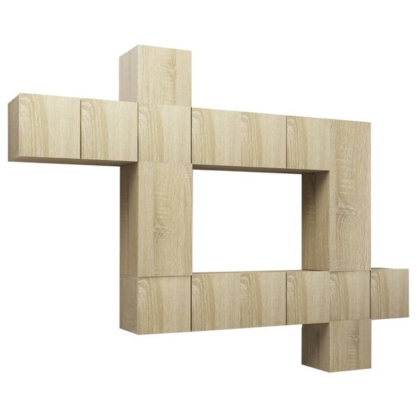 vidaXL Ensemble de meubles TV 10 Pièces Chêne sonoma Bois d'ingénierie