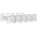 vidaXL Ensemble de salle à manger pour jardin 11 Pièces Blanc