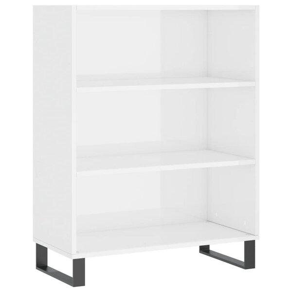 vidaXL Armoire à étagères blanc brillant 69 5x32 5x90 cm