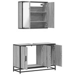 vidaXL Ensemble de meubles de salle de bain 2 Pièces Sonoma gris