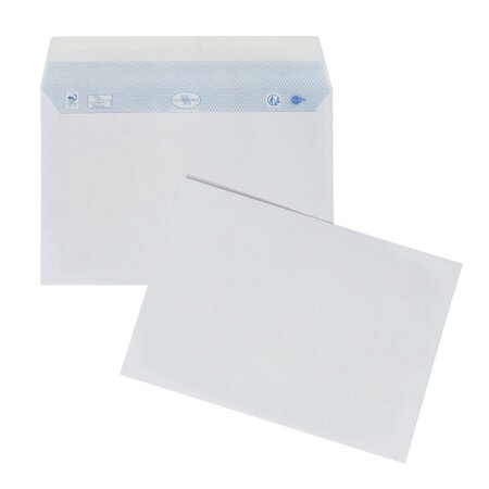 Enveloppe papier vélin blanc, format c5, 162 x 229 mm, sans fenêtre, 80 g/m² fermeture autocollante avec bande protectrice, blanc (boîte 200 unités)