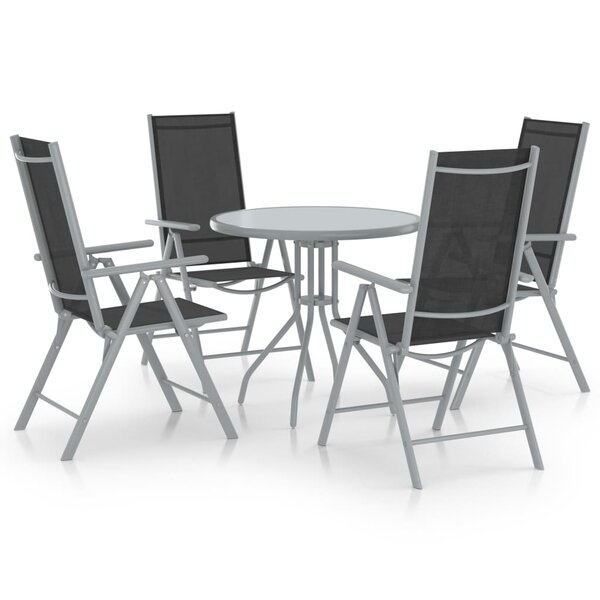 vidaXL Ensemble à dîner de jardin 5 Pièces Aluminium et textilène Argenté