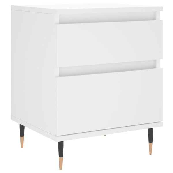 vidaXL Table de chevet Blanc 40x35x50 cm Bois d’ingénierie