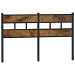 vidaXL Tête de lit chêne fumé 140 cm fer et bois d'ingénierie
