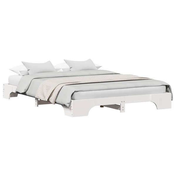 vidaXL Cadre de lit Blanc 140 x 200 cm Pin massif