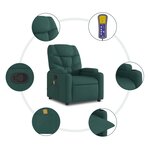 vidaXL Fauteuil inclinable de massage Vert foncé Tissu