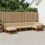 vidaXL Ensemble de canapés d'extérieur 7 Pièces Naturel et Beige