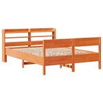 vidaXL Cadre de lit sans matelas cire marron 120x200cm bois pin massif