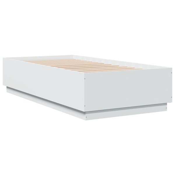 vidaXL Cadre de lit blanc 75x190 cm bois d'ingénierie
