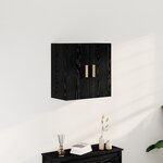 Armoire murale en chêne noir vidaXL - 60x30x60 cm  Fabriquée en bois d'ingénierie