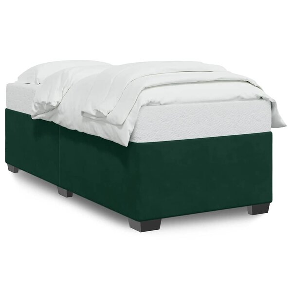 vidaXL Cadre de lit sans matelas vert foncé 90x200 cm velours