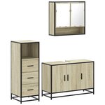 vidaXL Ensemble de meubles de salle de bain 3 Pièces chêne sonoma