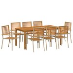 vidaXL Ensemble de salle à manger de jardin 9 Pièces Beige