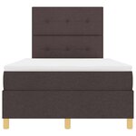 vidaXL Lit à ressorts avec matelas Marron foncé 120 x 200 cm tissu