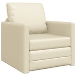 vidaXL Sofa Lit de Sol avec coussin Crème 74 x 77 x 81 cm Faux cuir