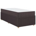 vidaXL Cadre de lit avec matelas Marron foncé 90 x 200 cm tissu