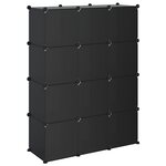 vidaXL Cubes de rangement 12 Pièces Noir PP