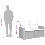 vidaXL Canapé de jardin avec coussins 2 places en résine tressée grise