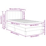 vidaXL Cadre de lit avec matelas Gris clair 100 x 200 cm Velours