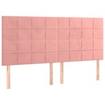 vidaXL Tête de lit à LED Rose 200x5x118/128 cm Velours